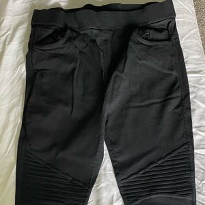 Black Skinny Fit Moto Pants